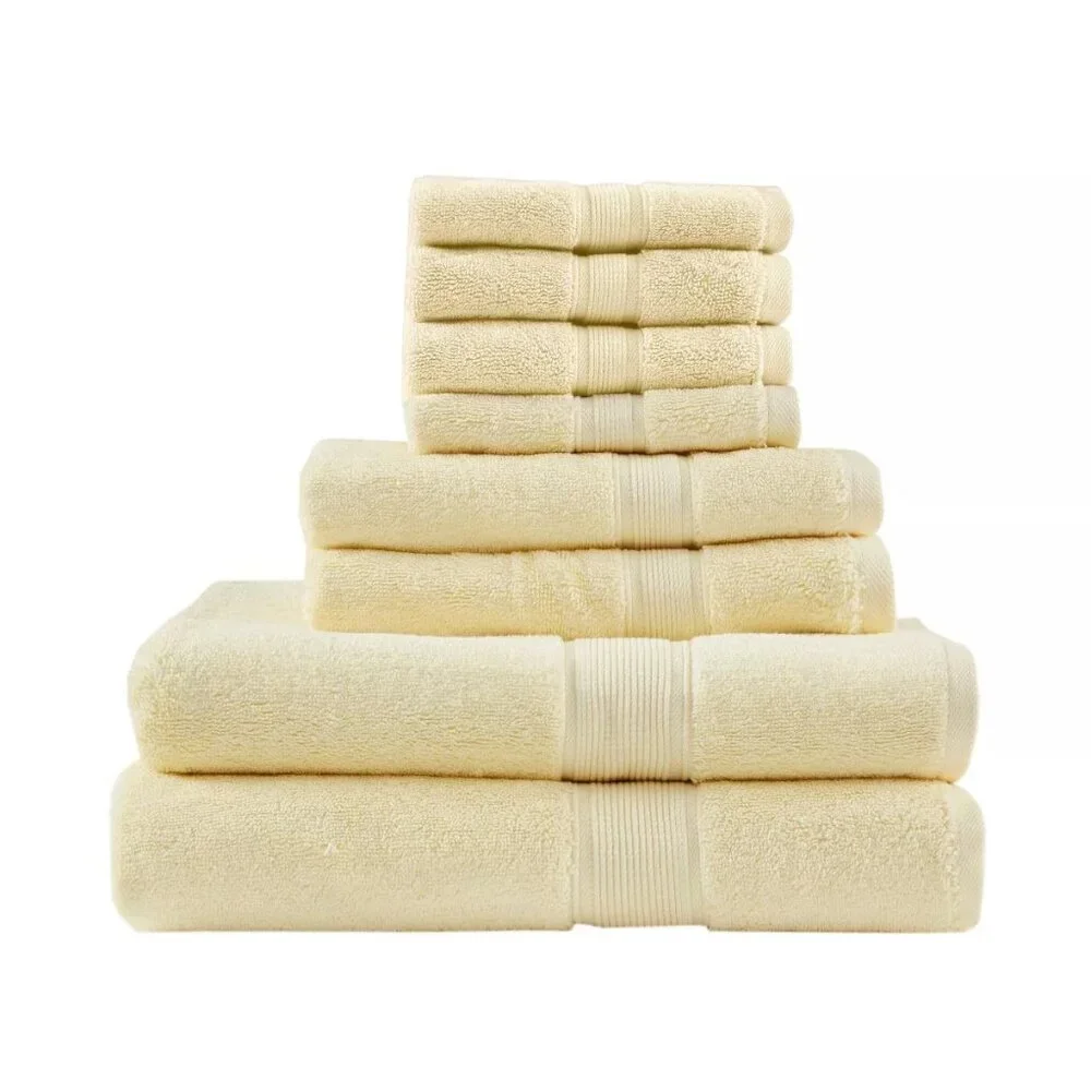 Madison Park 8 Piece Cotton Towel Set NEW Open Box item Yellow